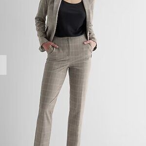 Editor Super High Waisted Plaid Straight Ankle Pant size 10